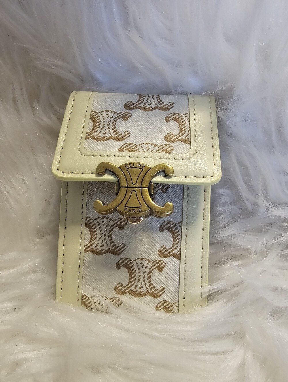 Cream & Gold Accordion Cardholder